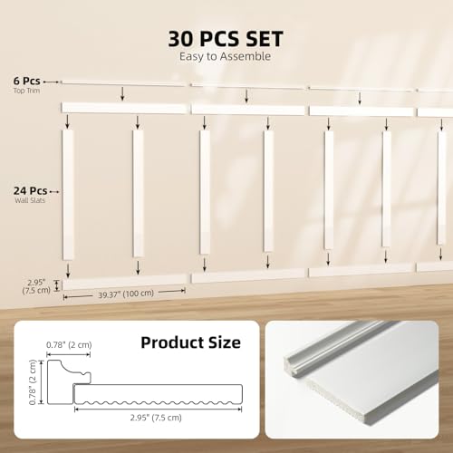 WADILE Premade Board and Batten Wall Panel Kit - size: 30 Pack