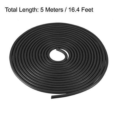uxcell Foam Rubber Seal Weather Strip 5mm Diameter 5 Meters Long Black - size: 5mm x5m