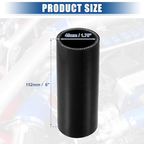 uxcell 4-Ply 1.75" ID 6" Length Reinforced Silicone Reducer Hose - size: 1.75" ID