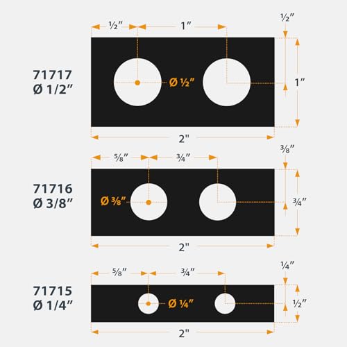 POWERTEC Complete Doweling Jig Kit w/ 1/2",3/8",1/4" Cobalt M-35 Drill Bits, Wood Dowel Jig Accessories with Depth Scale, Laser Cut Alignment Marker & Split Ring Stop Collar for Easy Alignment(71714) - style: Complete Doweling Jig Kit (1/2", 3/8", 1/4" Bi