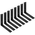 Shelf Brackets 6 Inch Wall L Brackets 8PCS Heavy Duty for Shelves Metal White Rustic Industrial Brackets for DIY Opening Shelves Project Hardware Included - size: 6 Inch, style: Black-8 Pack
