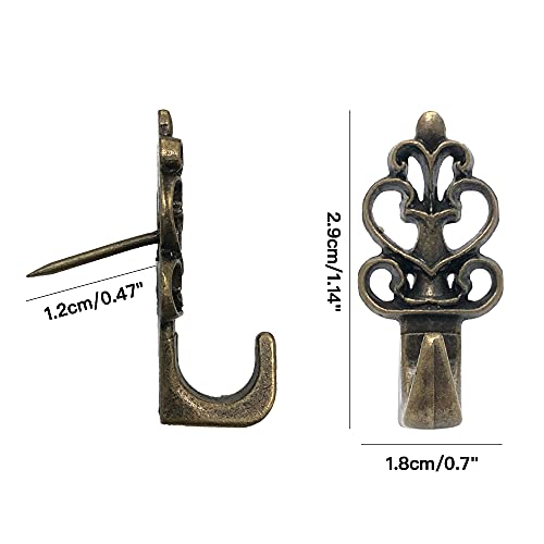 Push Pin Hangers，20 Pcs Zinc Alloy Pin Hooks Picture Hanging Nails for Home Office Fabric Wall Wooden (Bronze) - style: Bronze
