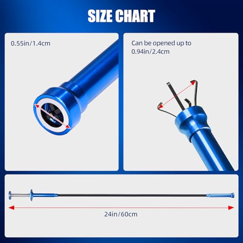 Flexible Grabber Tool, Magnetic 4-Claw Gripper (24", Blue) - size: Blue Magnetic