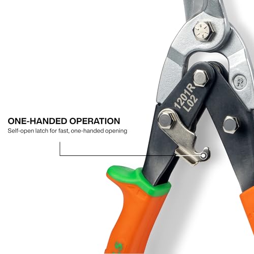 Klein Tools 1201R Metal Shears, Aviation Snips, Right Curvature - style: Right-Cutting