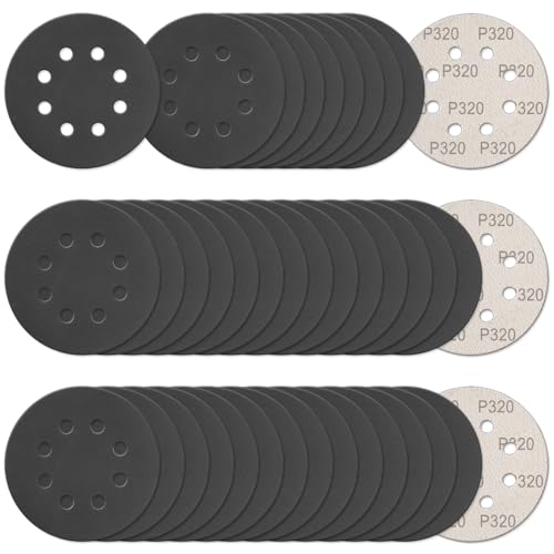 100Pcs 5 Inch Sanding Discs Hook & Loop 8-Hole Wet Dry Sandpaper 320 Grit - style: 100Pcs 320 Grit