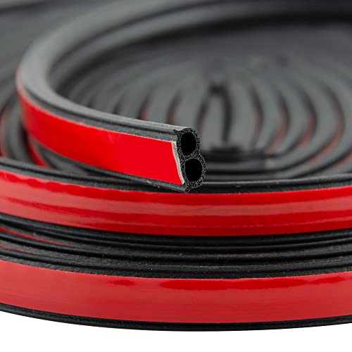 Universal Door Seal Strip for Car & Truck, Rubber Weatherstrip for Windows Sunroof & Engine Cover, Soundproof Protection(2 Rolls, 16.5 Ft Each) - size: 51/100" (W) x 1/5" (T) x 33' (L)