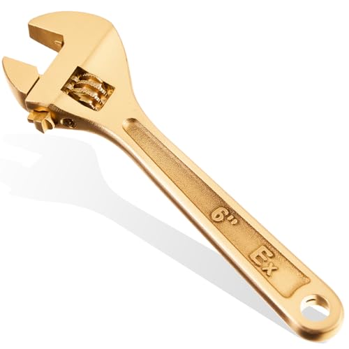 Hicarer 6 Inch Non-Sparking Adjustable Wrench, Aluminum Bronze Tool - size: 6 Inch/ Open Max 19mm