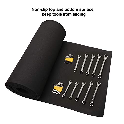 CASOMAN Professional Tool Box Liner, Drawer Liner, Shelf Liner, 18 inch(Wide) x 24 feet (Long), Non-Slip, Black - size: 18"W x 288"L