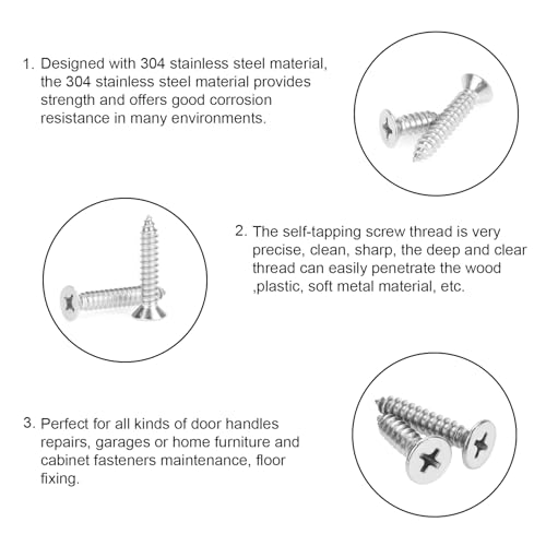 DYWISHKEY 56-Piece Wood Screws Assortment Kit - 14 Sizes, Assorted Wood Screws - size: #14