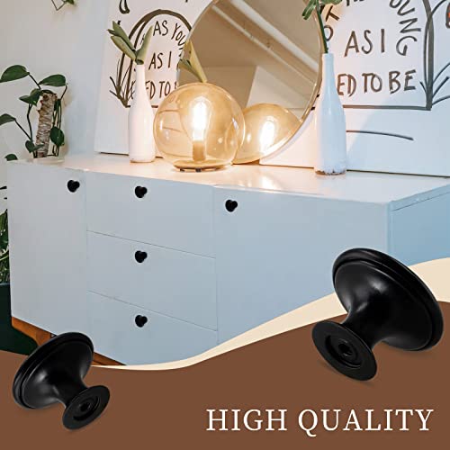 Black Cabinet Knobs 1.18" Diameter, 6 Pcs - color: Matte Black, size: 6 Pack