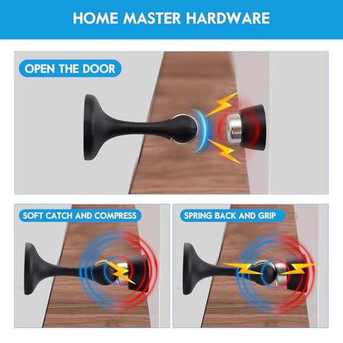Magnetic Door Stopper, Door Holder to Keep Door Open, Matte Black, 1 Pack