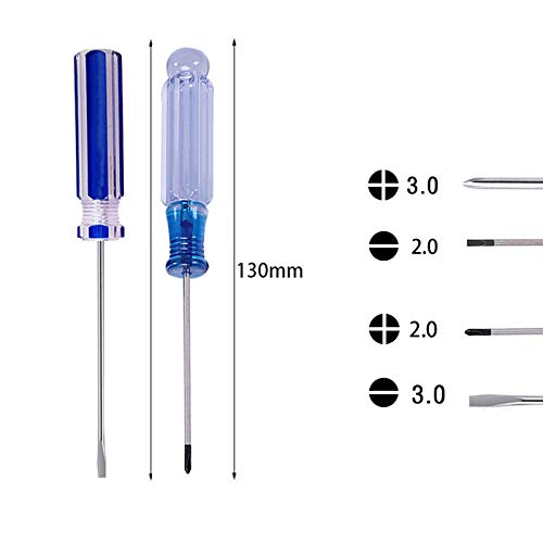 small screwdriver tool flat head and Phillips ((PH0/PH00) used to repair toys, musical instruments, microphones loose screws - color: Blue
