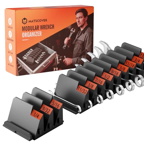 Matscover 32PCS Modular Wrench Organizer Wrench Holder, for Tool Box, Black - size: Without Magnetic