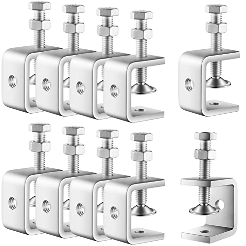 10 Pcs 304 Stainless Steel C Clamp Mini Tiger Clamp 1Inch Heavy Duty Metal U Clamps with Stable Wide Jaw Opening for Mounting Metal Working Woodworking(10 Pcs, 1 3/16 Inch) - size: 1 3/16 Inch