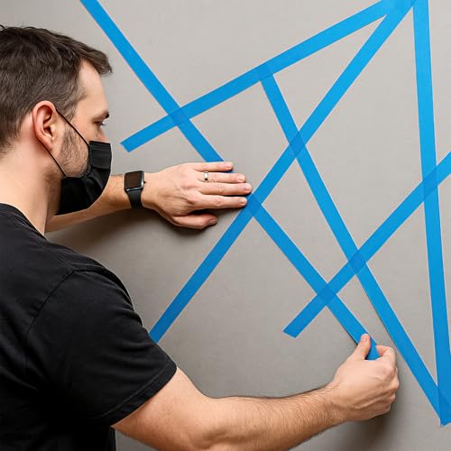 10Rolls Blue Painters Tape 1.5In×55Yd Wide Blue Masking Tape for Painting - size: 10rolls/1.5in（S)