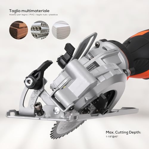 5.8A Power Circular Saw,4-1/2" Electric Saw 3500RPM 2 Pcs Blades - style: 5.8 A circular saw