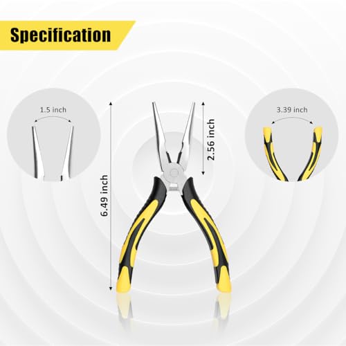 Long Needle Nose Pliers-6’’Soft Grip with Wire Cutter for Home,2pcs - size: Two-6in
