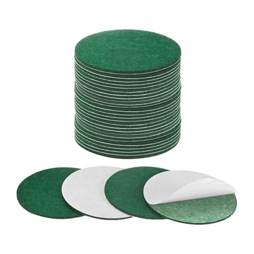 M METERXITY 30-Pack Lamp Base Felt, 3 Inch Dia. 2mm Thick Self Adhesive Round Fabric Felt Pads for Lamp/Furniture/DIY, Non-Slip Fiber Backed Patch Circles with Adhesive Backing [Green] - color: Green, size: 3" Dia