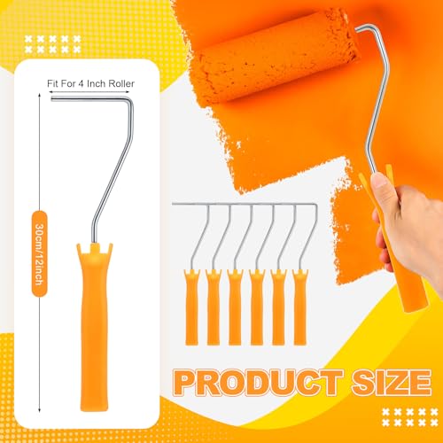 Leumoi 48 Pcs 4 Inch Mini Paint Roller Frame Threaded Grip Handle, Yellow - color: Yellow