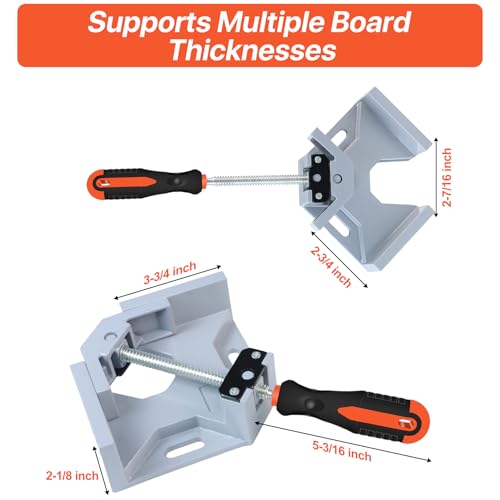 4PCS 90° Right Angle Corner Clamps for Woodworking, Cabinet Assembly