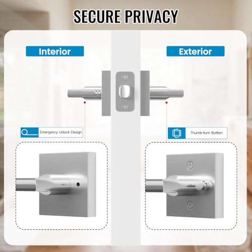 HOSOM Indoor Privacy Door Handle,Keyless Lockset,Satin Nickel Knob,1 Pack - color: Satin Nickel