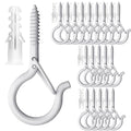 PlusRoc 20 Pack Screw Hooks for Hanging Plants Outdoor Lights(White) - color: White