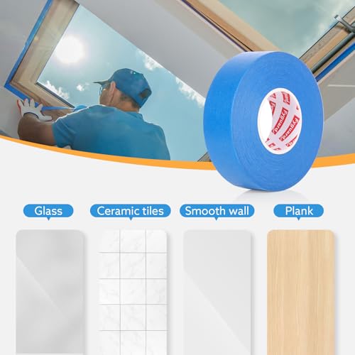 5 Rolls Painters Tape 2 Inch Wide Blue Painters Tape for Wall Painting - size: 5rolls/2in（L)