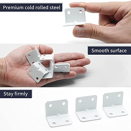 1"x1" White Right Angle Bracket L Brackets, 24 Pcs