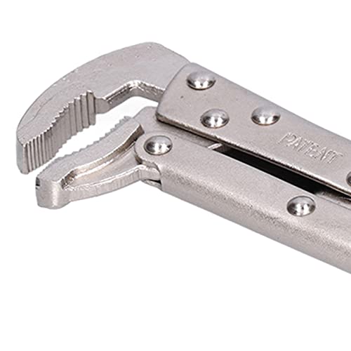 80 Degree Locking Curved Nose Pliers 10.6" Long Reach Woodworking Pliers Extra Long Curved Jaw Grip Hand Tools needle nose vice grips clamps for Woodworking, Pipe Clamping in Tight Spaces
