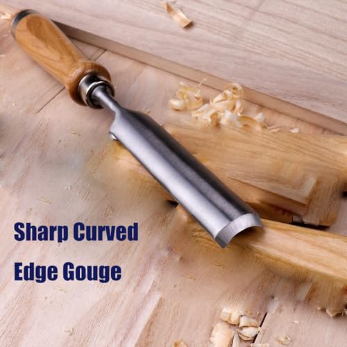 1"(25mm) Wood Chisel for Woodworking,Semicircle Edge CR-V Steel DIY Woodworking Handle Carpentry Gouge Tools - size: 1"(25mm)Semicircle Edge