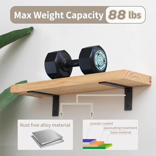 8 INCH x 4 INCH Shelf Support Bracket Heavy Duty, L Shelf Brackets ,max Load 88lbs, , Metal Brackets for Shelves, Counter Bracket ,Corner Brace,Pack of 4. (8 '' x 4 '' L-Shape) - size: 8" x 4" (L-Shape)