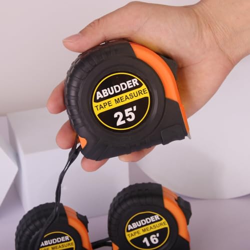 3 PackTape Measure,Easy Read Measuring Tape Retractable with Fractions 1/8, Measurement Tape - color: Orange