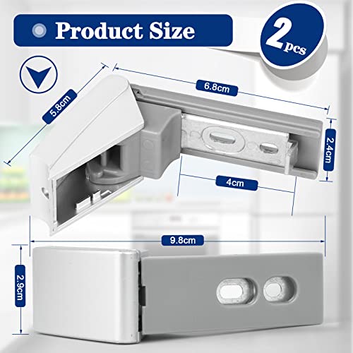 2 Pieces of 9590178 Fridge Hinges Replacement Part for Liebherr Freezer 9590124, 9590190 Hinge Set Door Handle Stainless Steel Door Repair Kit - 2 Years Warranty