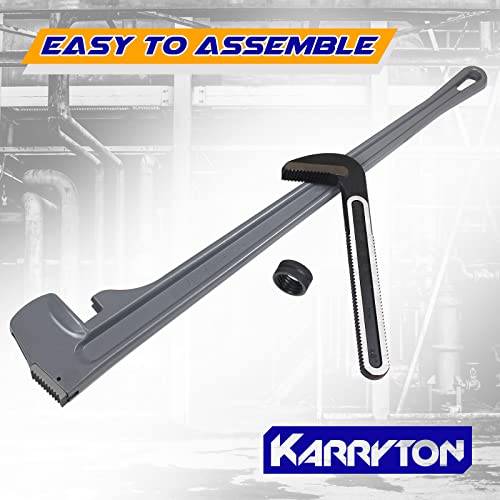 48 Inch Aluminum Pipe Wrench, 8"/200mm Adjustable Jaw Capacity, Heavy Duty Straight Handle Plumbing Wrenches Plumbers Tool, Exceed the Standard GGG (48-INCH) - size: 48-IN, style: Straight
