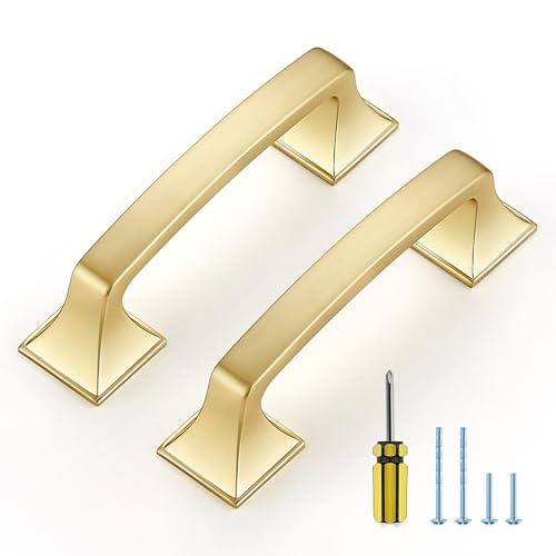30 Pack Kitchen Cabinet Handles 3 Inch Brushed Brass Cabinet Pulls - color: Brushed Brass, size: 3 Inch Hole Centers