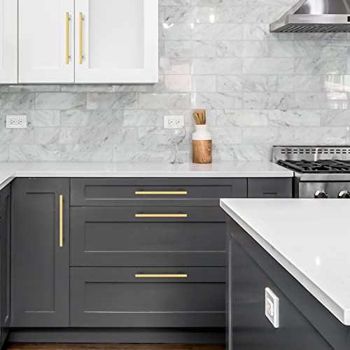 Ravinte Gold Cabinet Handles 7-1/2 Inch 10 Pack, Square Cabinet Pulls - size: 7-1/2 Inch Hole Centers