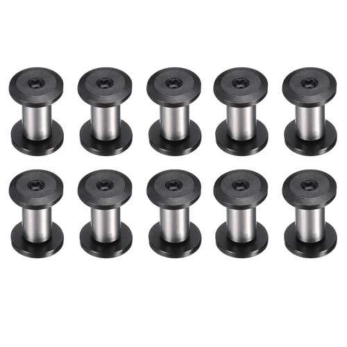 HARFINGTON 10pcs Knife Handle Screws 5 x 9mm M4 Torx Sink Head Stainless Steel Pocket Knife Pivot Pin Folding Knives Bolts Fasteners for Blade Fixing, Black/Silver - size: 5 x 9mm