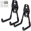GeeWatom 2 Pack Garage Storage Utility Hooks，Garage Garden Tool Organizer，Steel Wall Mount Hooks, Garden Small U Hooks (Black) - color: Black