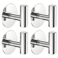 Heavy Duty Adhesive Hooks, Stainless Steel Towel Hooks for Bags, Towels, Robes, Hats, Aprons – No Drill Bathroom, Kitchen, Hotel Wall Hooks (Chrome, 4 Pack) - color: Chrome, size: Adhesive "T" Shape- 4 Pack