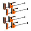 VEVOR Bar Clamps for Woodworking, 4-Pack, 24" Opening F Clamps, 1500 lbs Load Limit, Clamp/Spreader 2 Modes, Soft Rubber Pads, Ergonomic Handle, Carbon Steel Bar, for Wood Working and Metal Working - size: 24"(4 Pack), style: Heavy-Duty