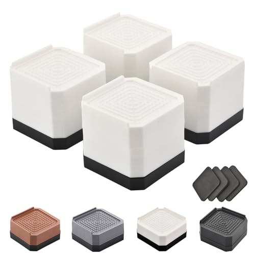 EclatBain Adjustable Bed Risers 3&4.3 Inch, 4000 lbs, 4 Pack White - color: Square-4 Pack-white, size: 2 Layer(3inch)