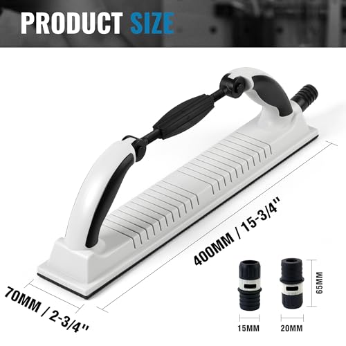 S SATC 15PCS Adjustable Radius Flexible Sanding Block with Hook & Loop Backing 70 x 400MM Longboard Hand Sander for Automobile Ship Wood Grinding with 80 120 180 240 320 Grit Mesh Sandpapers - style: Longboard Sanding Blocks with 15 PCS Sandpapers