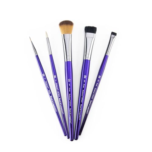 Royal & Langnickel Moderna, 5pc Scruffy & Mop Variety Brush Set for All Painting Mediums, Includes - Scruffy, Mop, Scrubber & Round Brushes Purple - style: Scruffy & Mop Variety