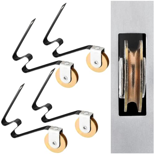 Tondiamo 4pcs 1" Sliding Screen Door Rollers Heavy Duty Steel Sliding Screen Door Wheels with 2-5/16" M-shaped Tension Spring for DIY Tools Repair Replacement Maintenance