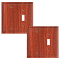 2-Pack Natural Bamboo Fiber Combo Blank/Toggle Light Switch Cover Plate - color: Wood Grain, size: 1 Blank/1 Toggle 2PK