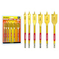 Spade Drill Bit Set, 6PCS Paddle Bits Set, 3/8"-1" Spade Bits with 1/4 Hex Shank, Wood Hole Cutter, Drill Bits for Wood - style: 6pcs Spade Bits Set 3/8"-1"