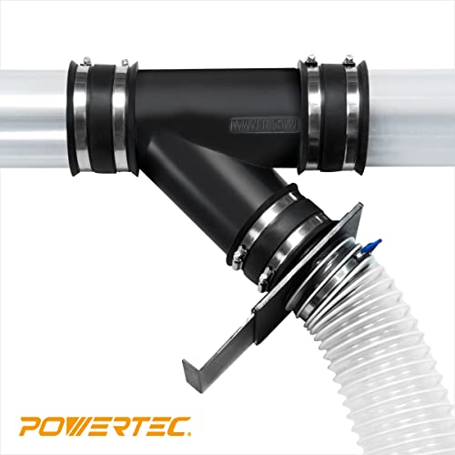 POWERTEC 70149-P2V 4 Inch Dust Control Flex Cuff with Steel Hose Clamps, Hose Connector Rubber Cuff Coupler for Woodworking Dust Collection Fittings, Dust Collector Accessories & Machinery, 2 pack - size: 4", 2PK