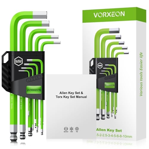 9-Piece Metric Hex Key Allen Wrench Set 1.5 to 10 mm - size: 9PCS Green Allen Wrench Set