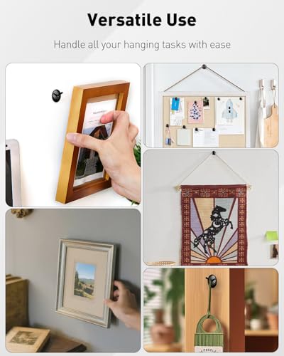 Uniclife 80 Pcs Picture Hangers, Picture Hanging Kit, 4 Size Picture Hanging Hooks, Picture Hanging Nails, Long Picture Hooks for Photo Frame Art Mirror and Decor, Black - size: 80 Pcs, style: Black