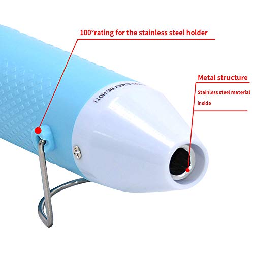 mofa Heat gun,Mini Hot Air Gun Tools Shrink Pen with Stand For DIY Embossing And Drying Paint Multi-Purpose Electric Heating Nozzle 150W 110V (Blue) - color: Blue